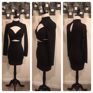 NWOT BLACK CUT OUT BODYCON DRESS